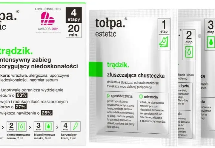 Tołpa estetic trądzik – 4 intensywne zabiegi korygujące dla pięknej skóry
