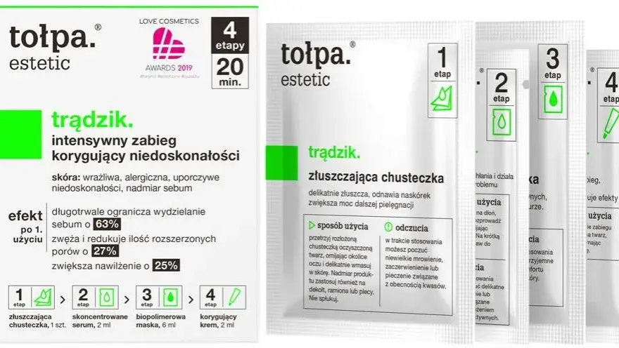 Tołpa estetic trądzik – 4 intensywne zabiegi korygujące dla pięknej skóry